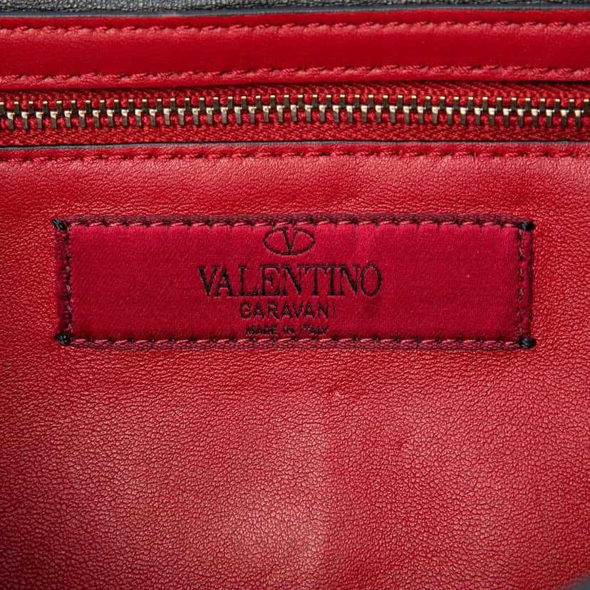 Valentino Nappa Rockstud Spike Wallet On Chain Black Leather Very good condition - Box View