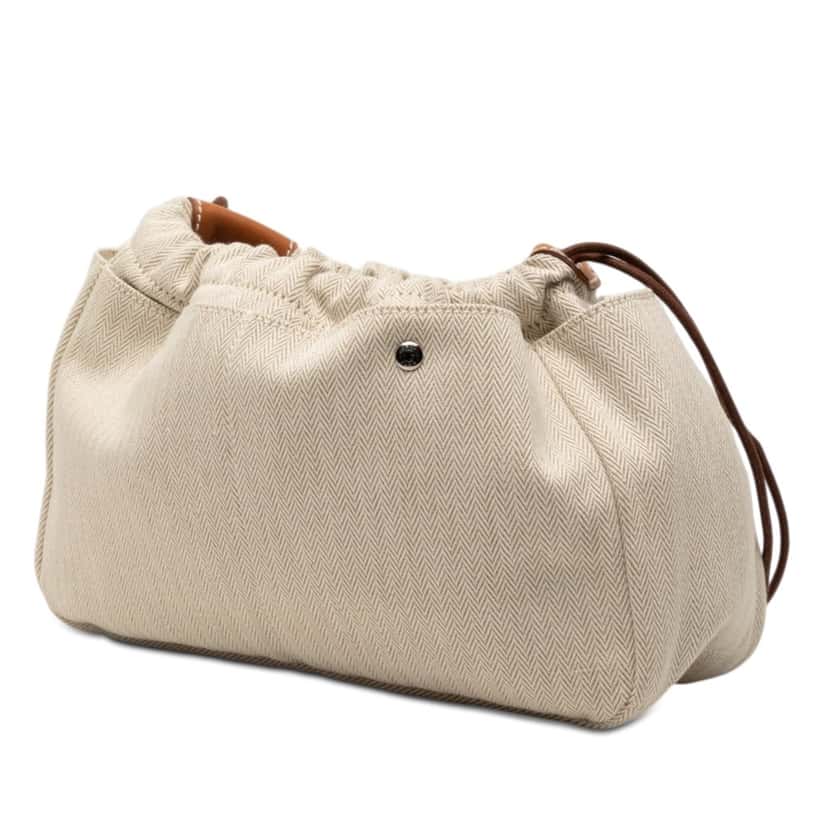 Hermès Canvas and Barenia Fourbi Pouch 25 Beige Very good condition - Back View