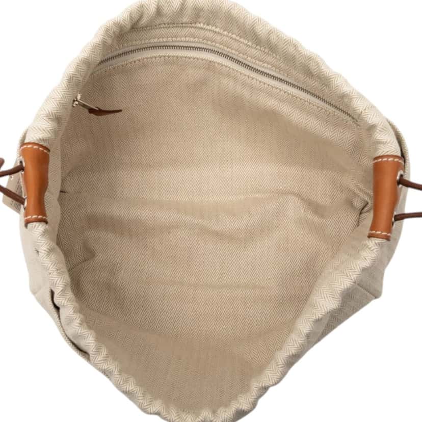 Hermès Canvas and Barenia Fourbi Pouch 25 Beige Very good condition - Model View