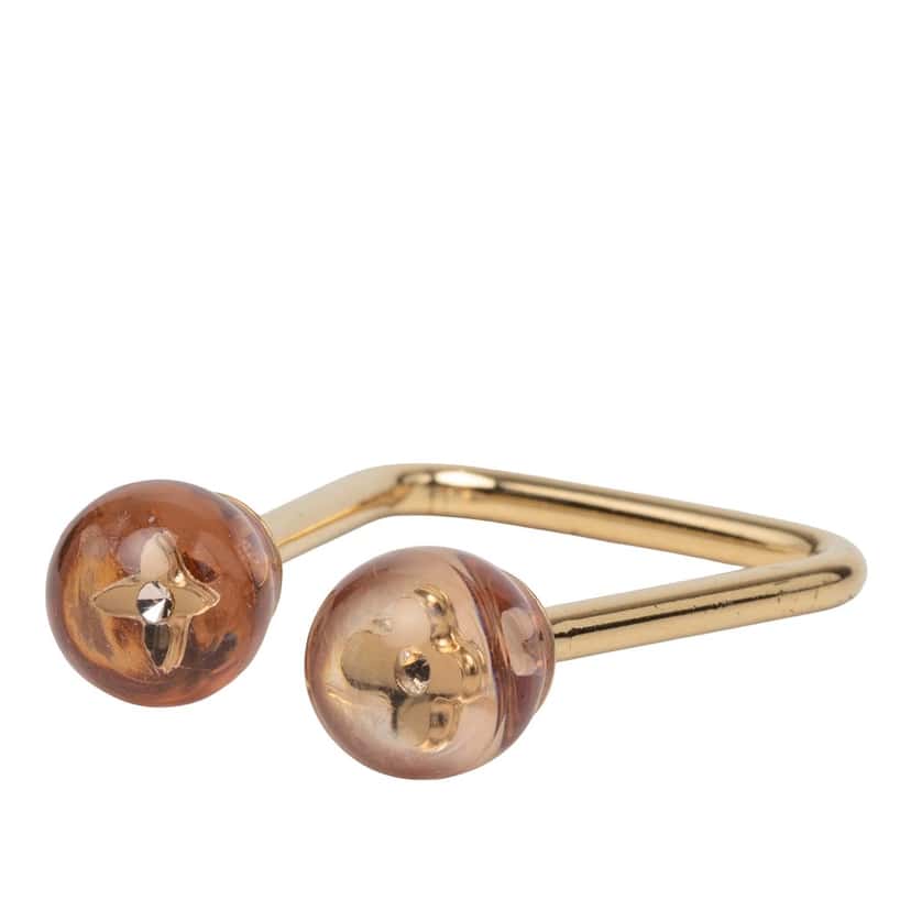 Louis Vuitton Resin Crystal Inclusion Fleur Bubble Cocktail Ring Gold Plastic Very good condition - Back View