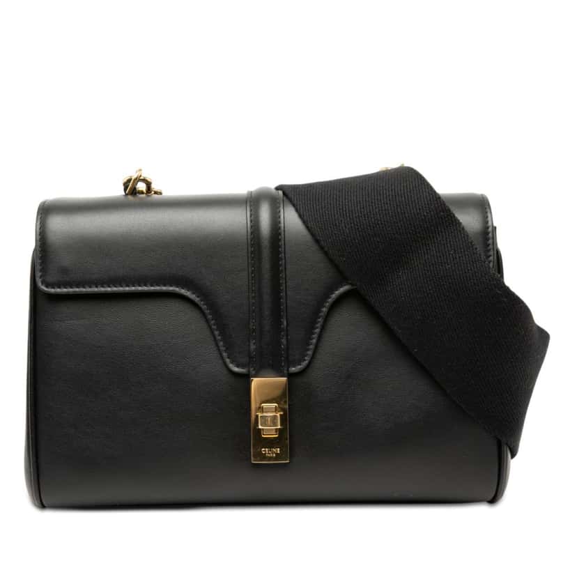 Celine Teen Smooth Calfskin Soft 16 Crossbody Black Leather Very good condition - Front View