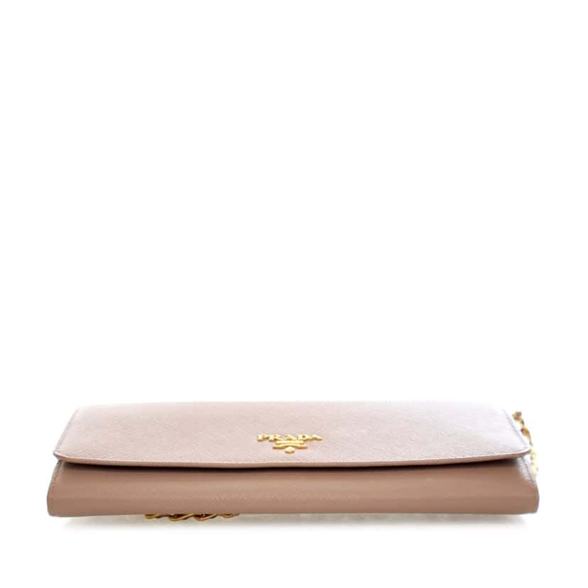 Prada Saffiano Wallet on Chain Brown Leather Very good condition - Inside View