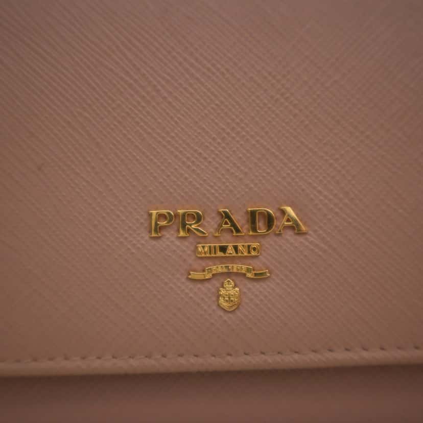Prada Saffiano Wallet on Chain Brown Leather Very good condition - Box View