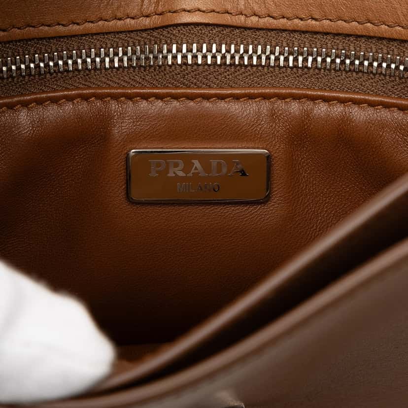 Prada Bicolor City Calf Satchel Brown Leather Very good condition - Box View