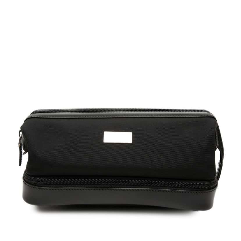 Gucci Canvas Toiletry Pouch Black Very good condition - Front View