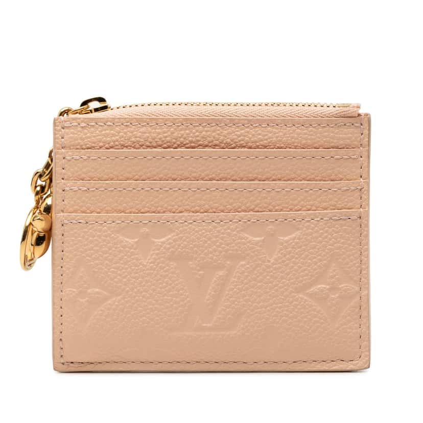Louis Vuitton Monogram Empreinte Flora Card Holder Pink Leather Very good condition - Front View