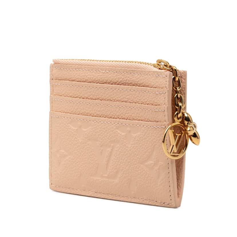 Louis Vuitton Monogram Empreinte Flora Card Holder Pink Leather Very good condition - Back View
