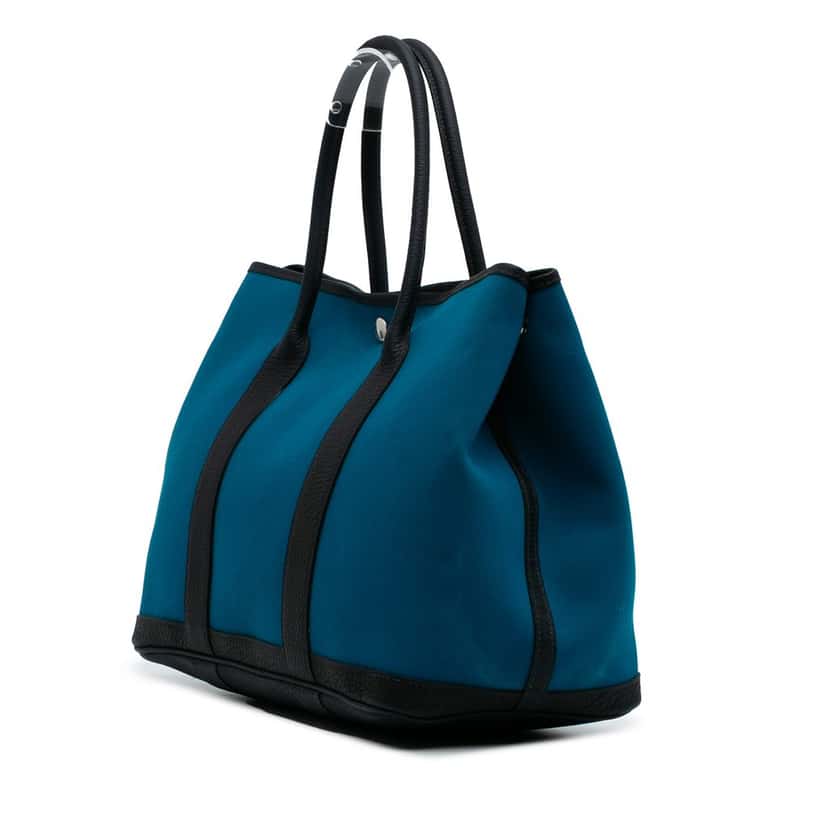 Hermès Toile and Negonda Garden Party 36 Blue Good condition - Back View