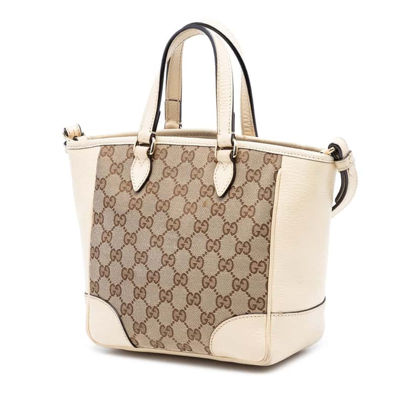 Gucci Small GG Canvas Bree Satchel Beige Very good condition - Back View