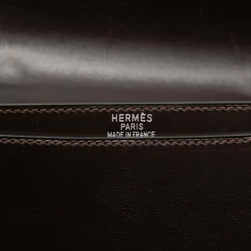 Hermès Box Calf Sac A Depeches 38 Brown Leather Good condition - Box View