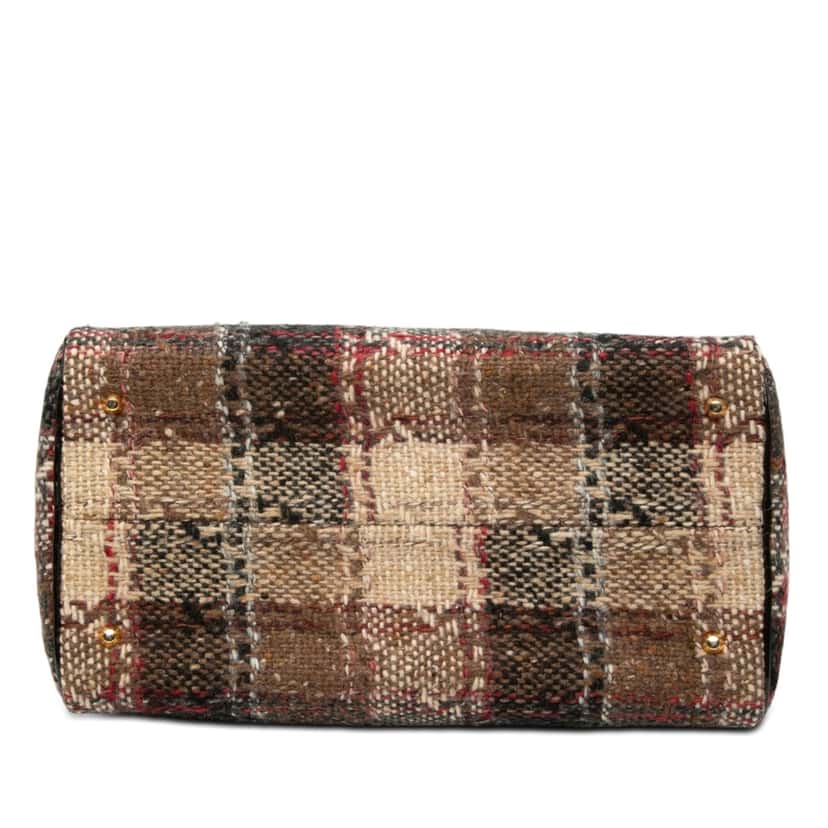 Burberry Plaid Wool Boston Bag Brown Very good condition - Inside View