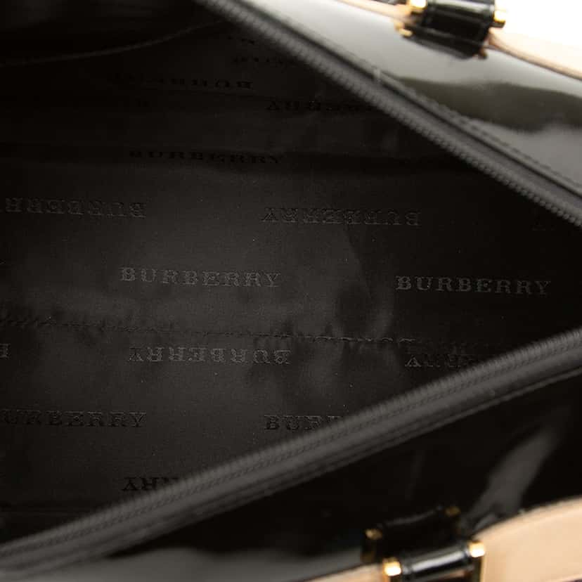 Burberry Plaid Wool Boston Bag Brown Very good condition - Model View