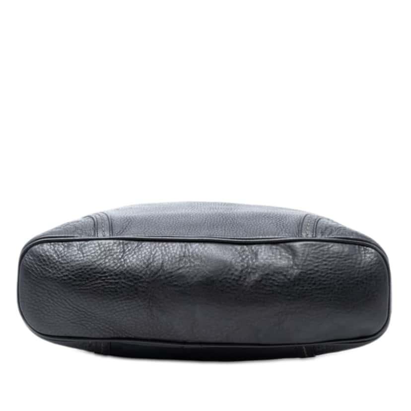 Gucci Medium Pebbled Calfskin Guccissima Trim Signoria Shoulder Bag Black Leather Very good condition - Inside View