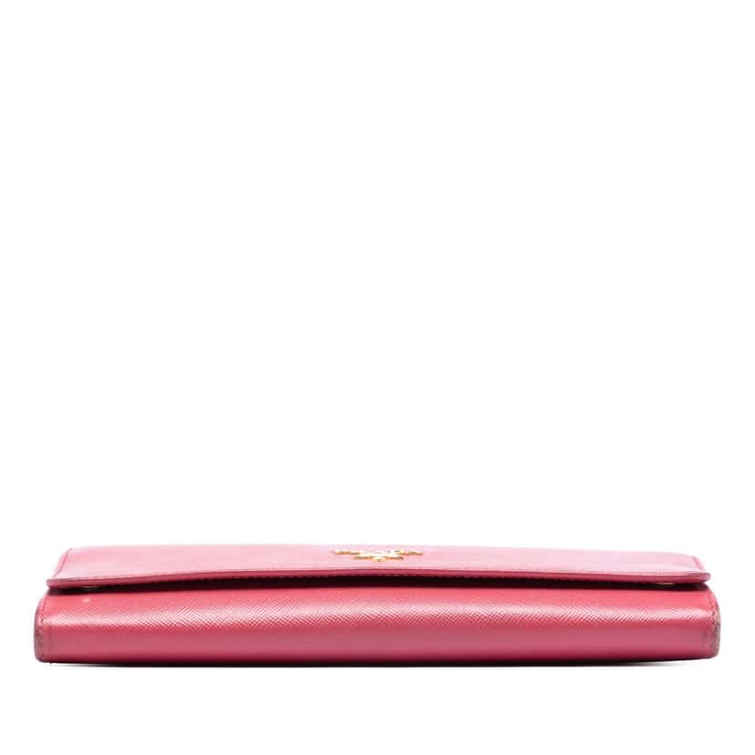 Prada Saffiano Wallet On Chain Pink Leather Very good condition - Inside View