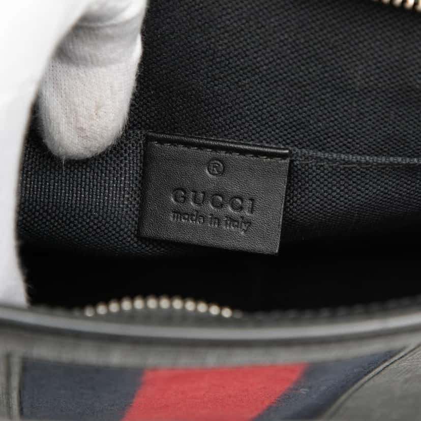 Gucci GG Supreme Web Clutch Black Very good condition - Box View