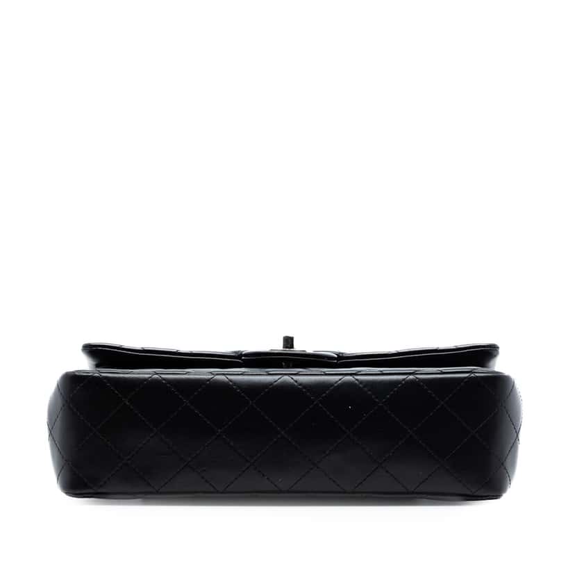Chanel Medium Classic Lambskin Double Flap Black Leather Very good condition - Inside View