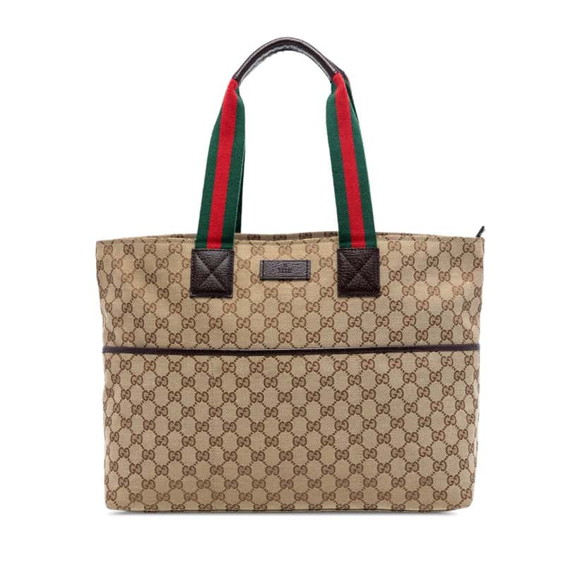 Gucci GG Canvas Web Tote Beige Very good condition - Front View
