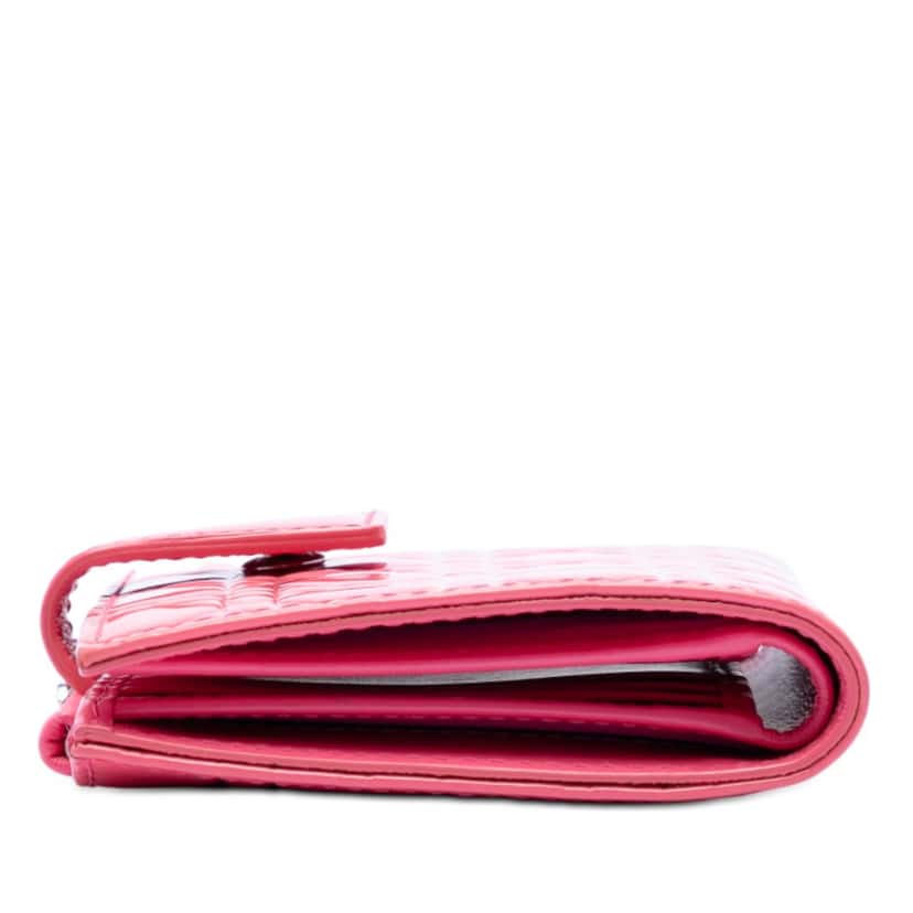 Dior Patent Cannage Lady Dior French Wallet Pink Leather Very good condition - Inside View