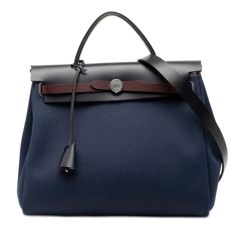 Hermès Toile Herbag Zip 31 Blue Very good condition - Front View