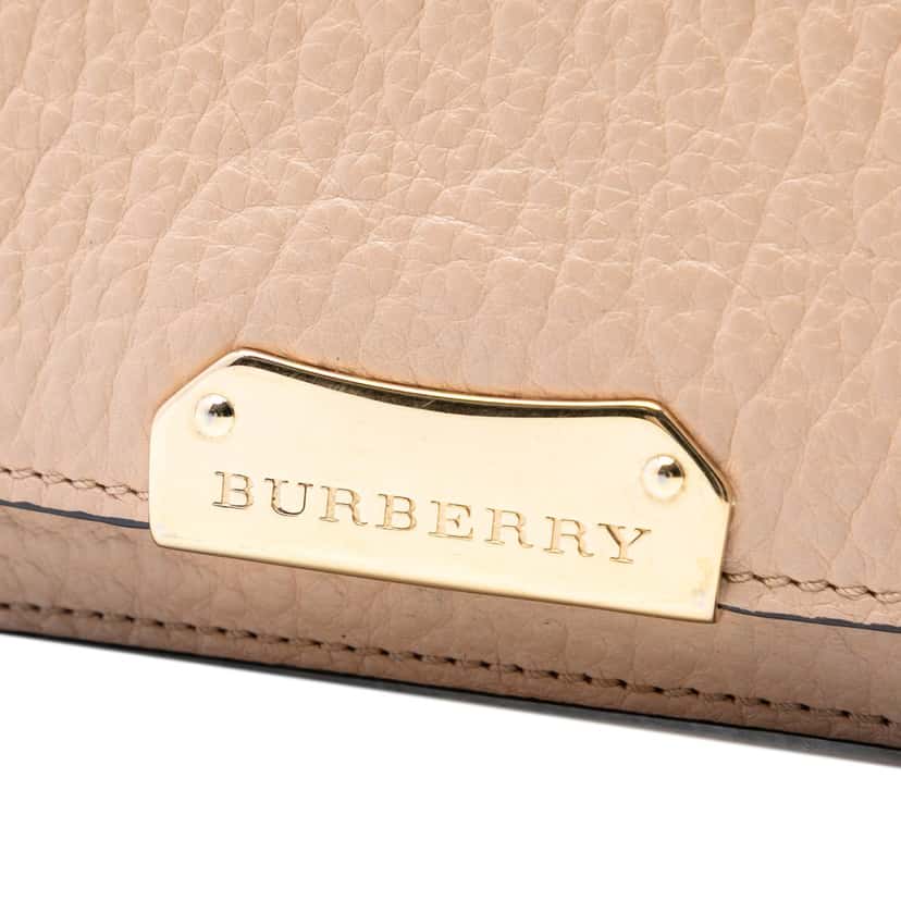 Burberry Textured Leather Madison Wallet On Chain Beige Leather Very good condition - Box View