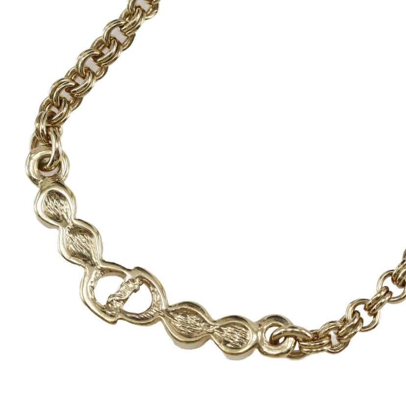 Dior Gold Plated Strass CD Logo Pendant Necklace Gold Metal Very good condition - Inside View