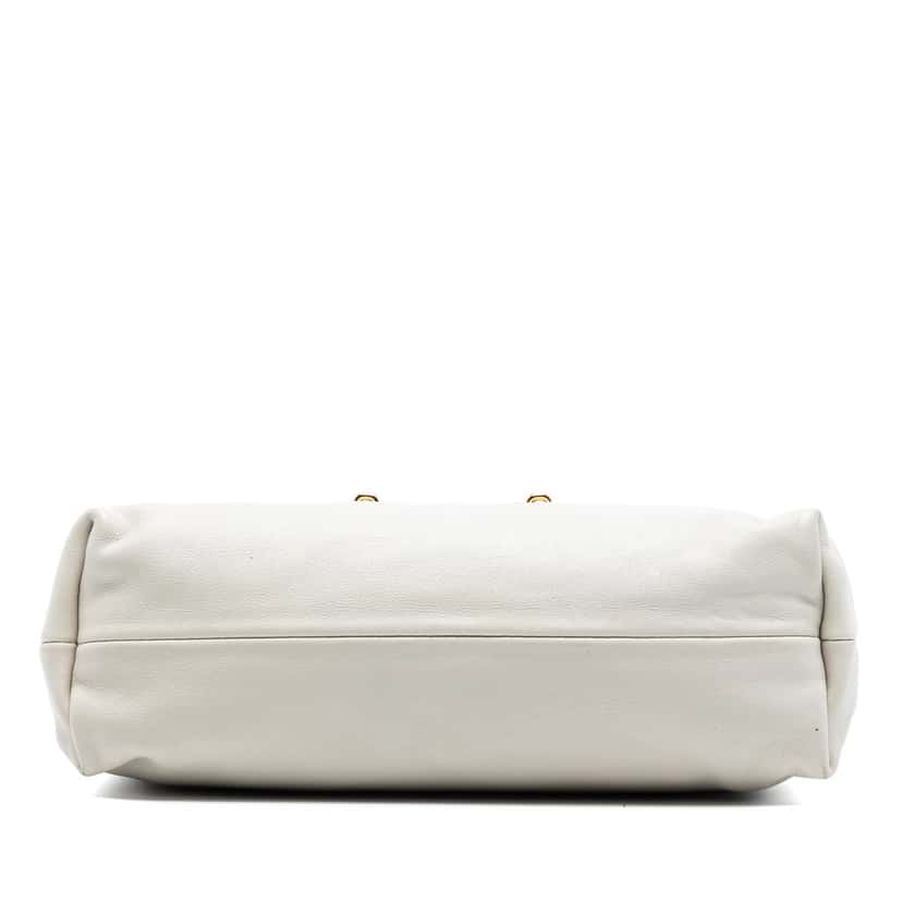 Burberry House Check Canvas and Calfskin Little Crush Crossbody White Leather Very good condition - Inside View