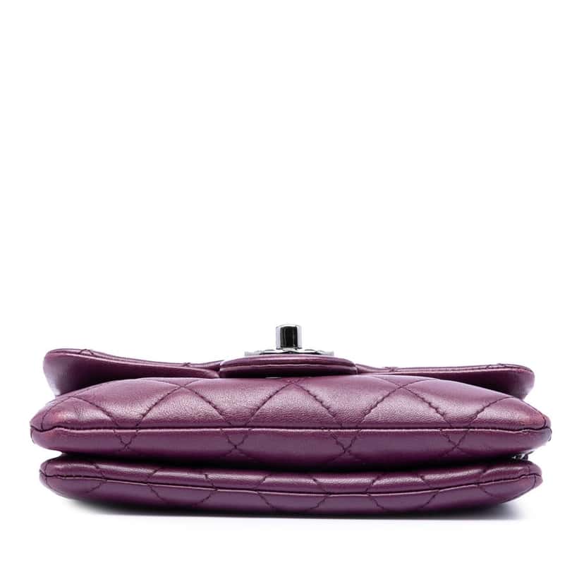 Chanel Mini Lambskin Mineral Nights Flap Purple Leather Very good condition - Inside View