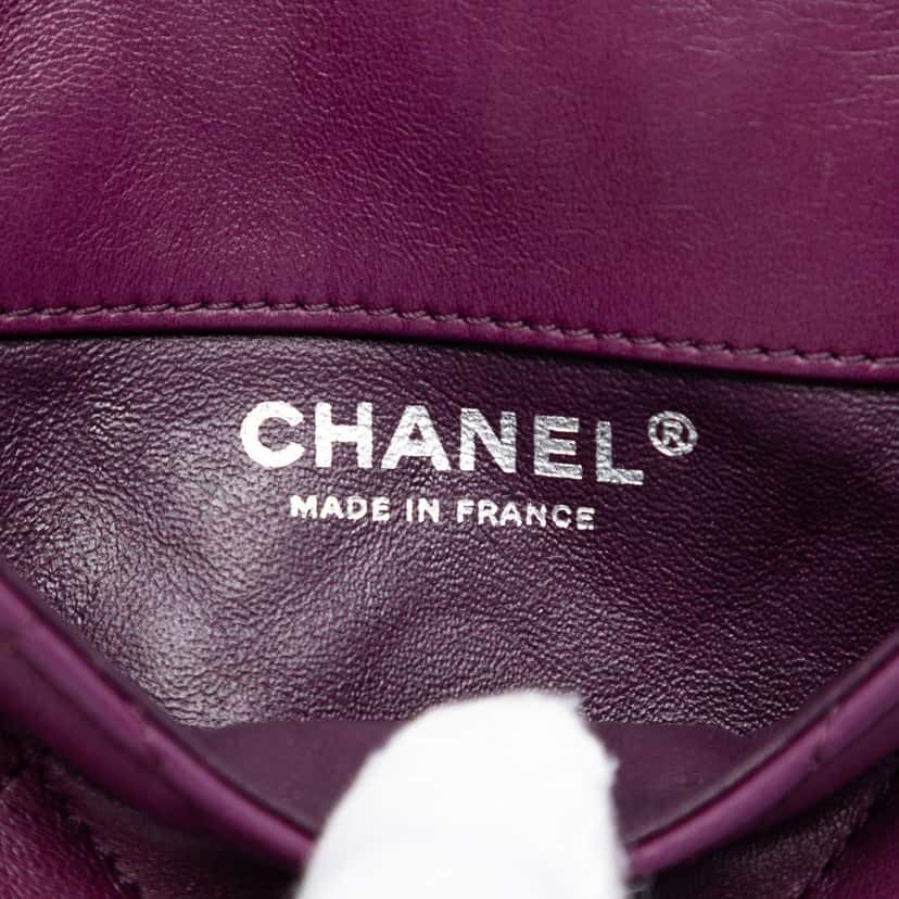 Chanel Mini Lambskin Mineral Nights Flap Purple Leather Very good condition - Box View
