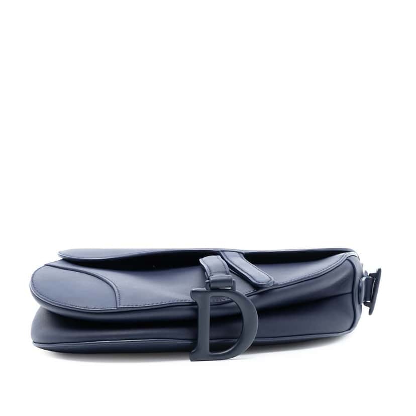 Dior Ultra Matte Calfskin Saddle Bag Blue Leather Very good condition - Inside View