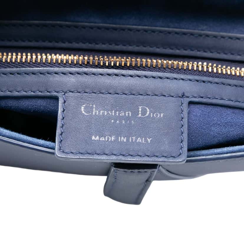 Dior Ultra Matte Calfskin Saddle Bag Blue Leather Very good condition - Box View