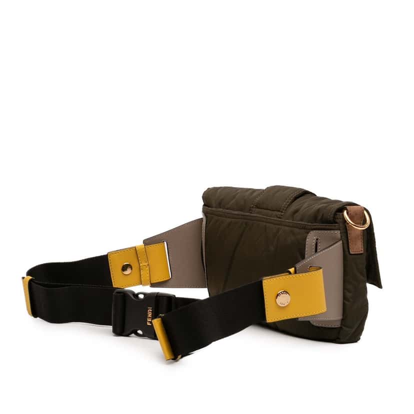 Fendi Nylon Convertible Baguette Brown Very good condition - Back View