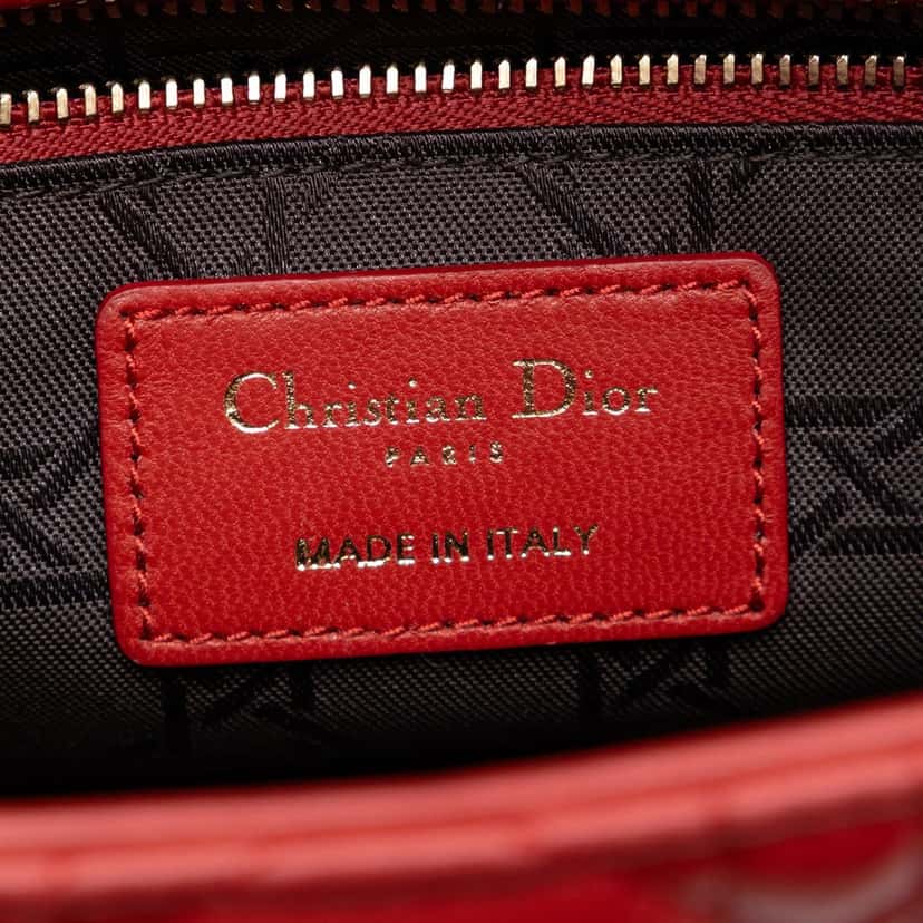 Dior Small Lambskin Cannage My ABCDior Lady Dior Red Leather Very good condition - Box View