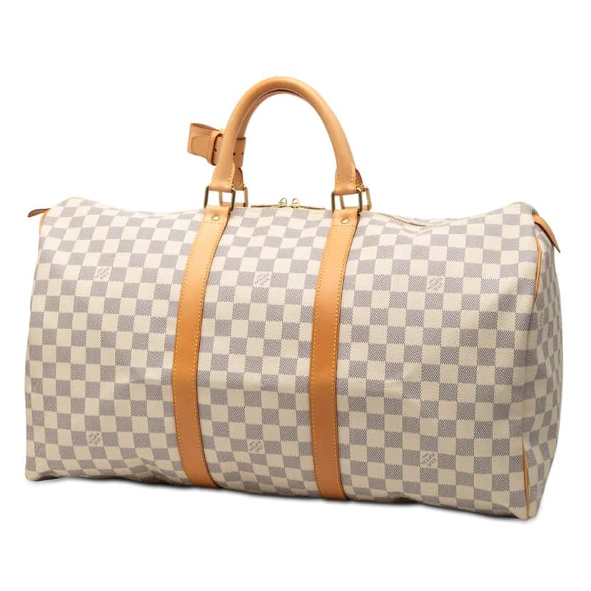 Louis Vuitton Damier Azur Keepall 50 White Very good condition - Back View