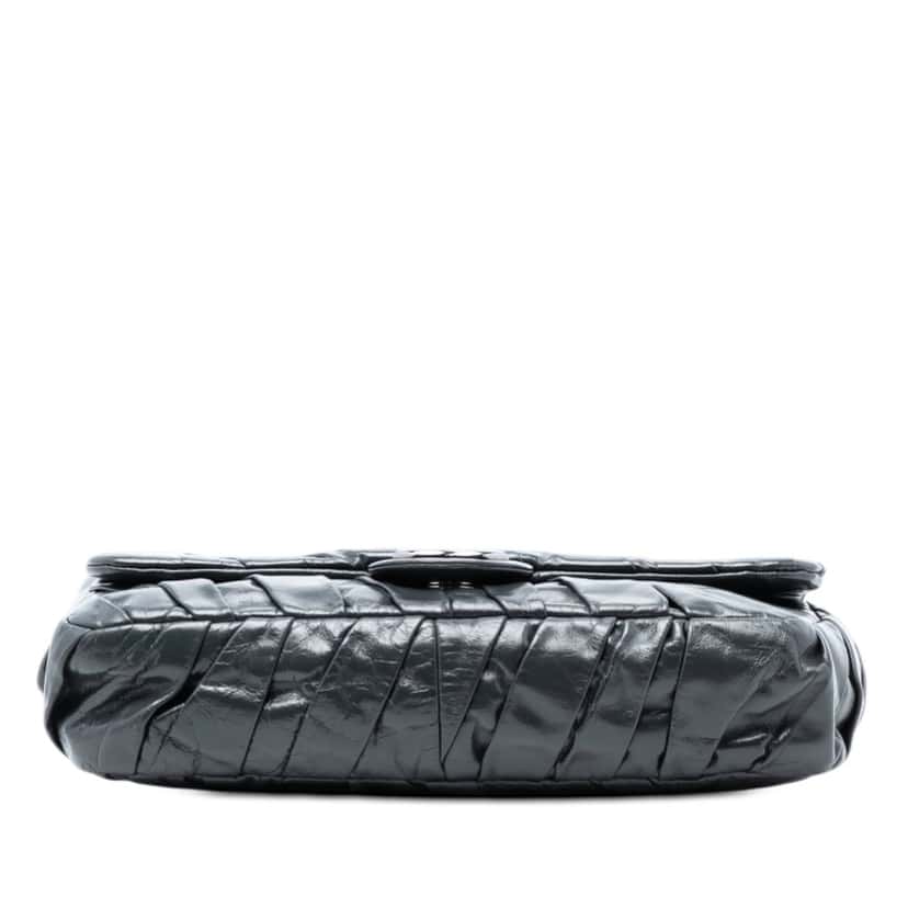 Chanel Medium Glazed Calfskin Twisted Flap Black Leather Very good condition - Inside View