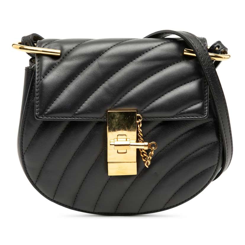 Chloé Mini Quilted Leather Drew Bijou Satchel Black Leather Very good condition - Front View