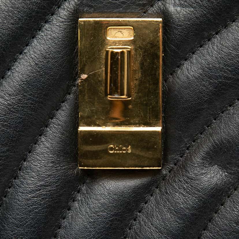 Chloé Mini Quilted Leather Drew Bijou Satchel Black Leather Very good condition - Box View