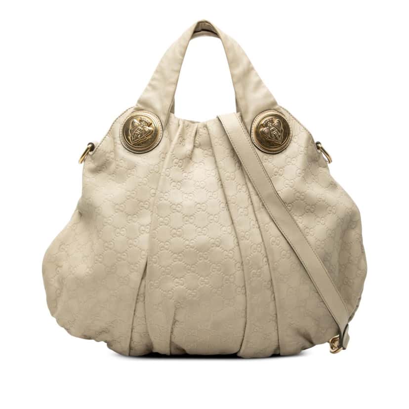 Gucci Large Guccissima Hysteria Satchel Brown Leather Very good condition - Front View