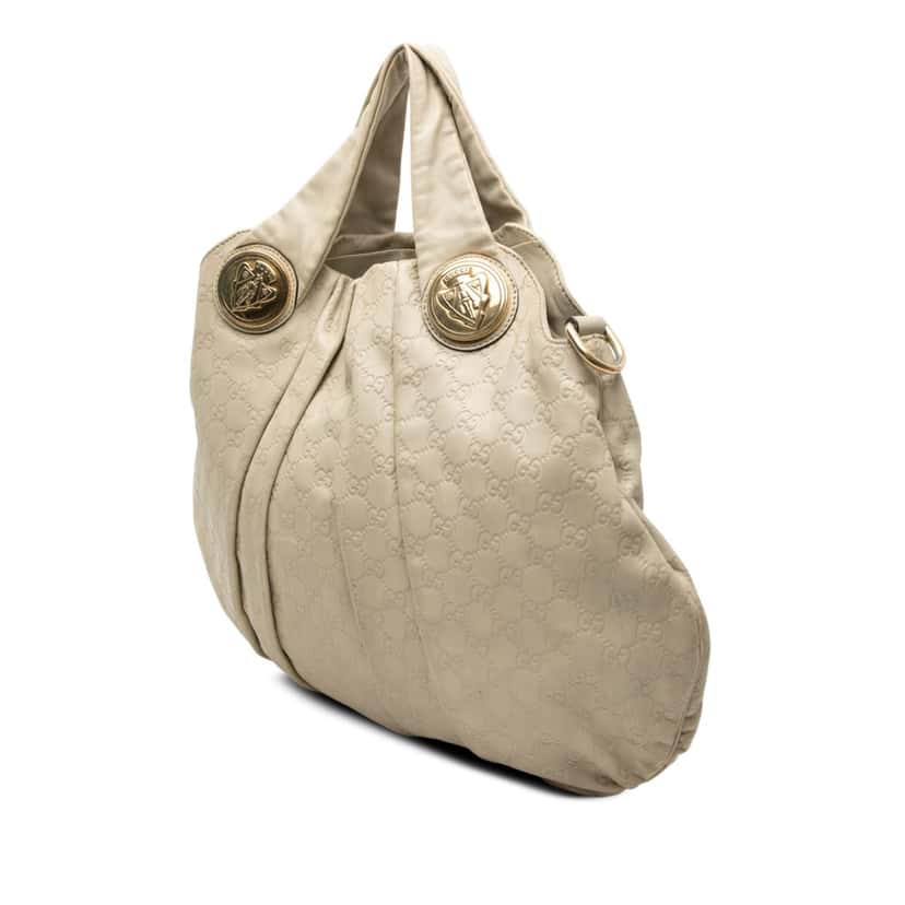 Gucci Large Guccissima Hysteria Satchel Brown Leather Very good condition - Back View