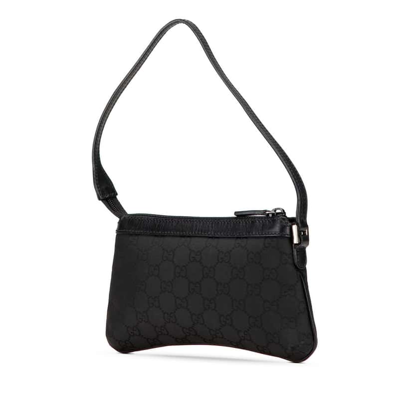Gucci GG Nylon Shoulder Bag Black Very good condition - Back View