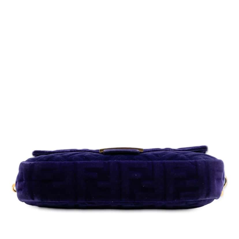 Fendi Zucca Embossed Velvet Baguette Satchel Purple Very good condition - Inside View