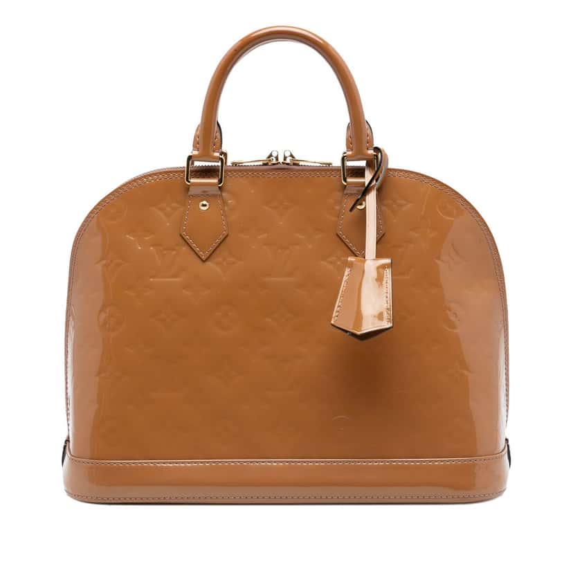 Louis Vuitton Monogram Vernis Alma PM Brown Leather Very good condition - Front View