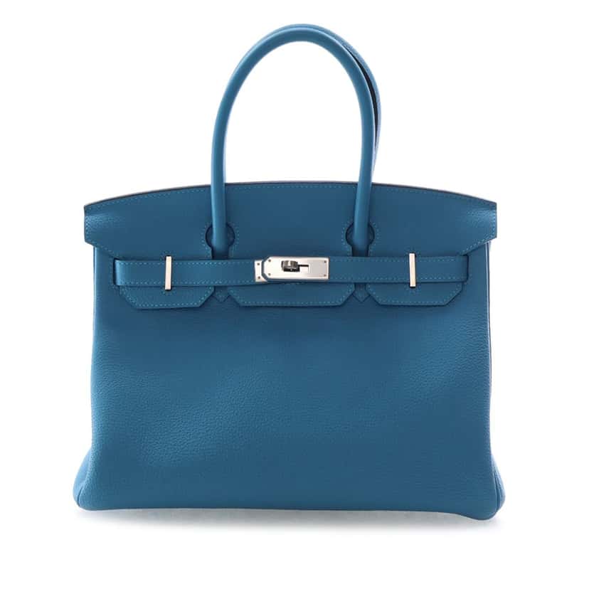 Hermès Togo Birkin Retourne 30 Blue Leather Very good condition - Front View