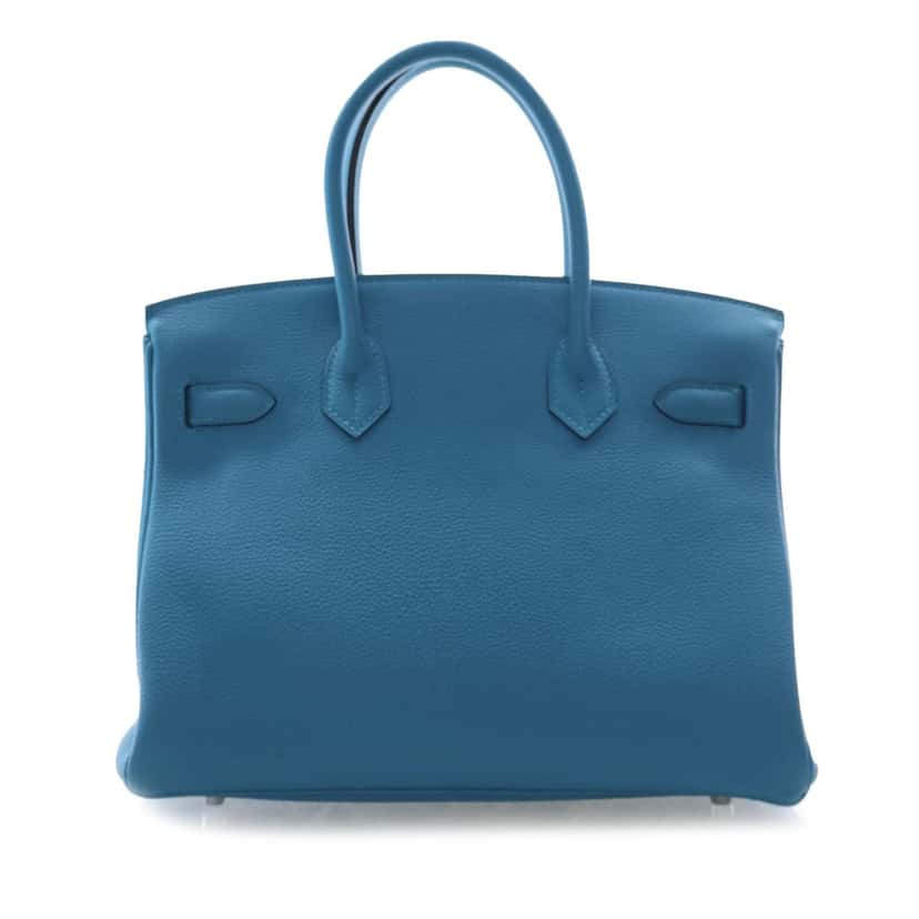 Hermès Togo Birkin Retourne 30 Blue Leather Very good condition - Back View