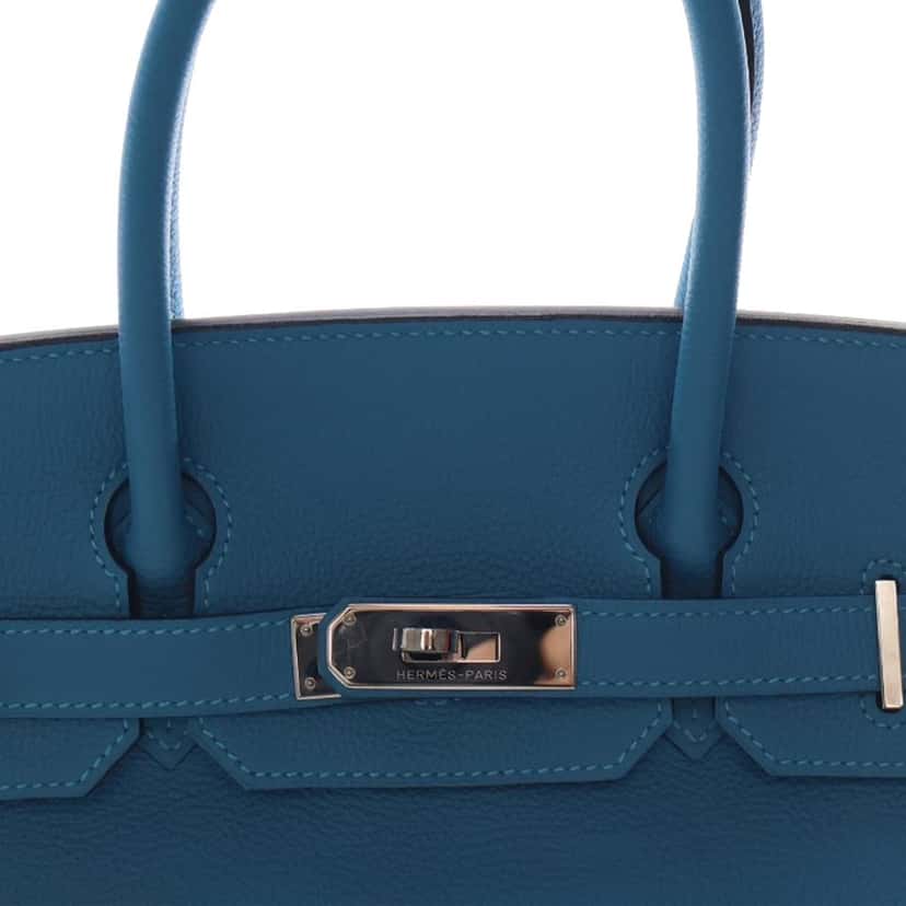 Hermès Togo Birkin Retourne 30 Blue Leather Very good condition - Model View