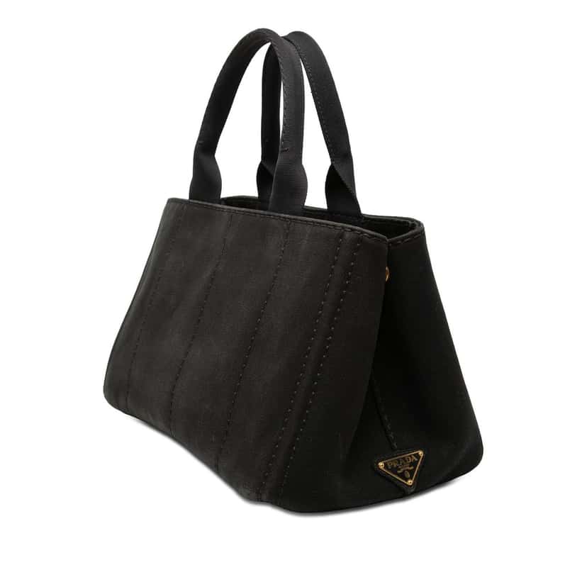 Prada Canvas Canapa Logo Satchel Black Very good condition - Back View