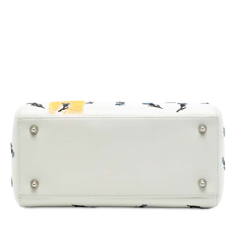 Dior Medium Lambskin Floral Sequin Lady Dior White Leather Very good condition - Inside View