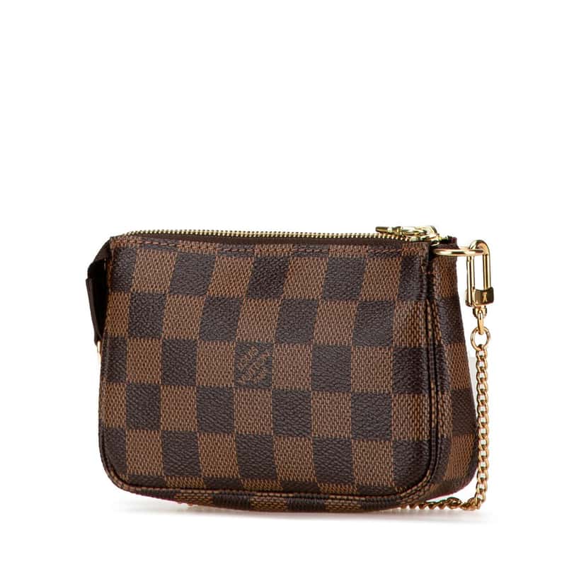 Louis Vuitton Damier Ebene Trunks and Bags Mini Pochette Accessoires Brown Canvas Very good condition - Back View