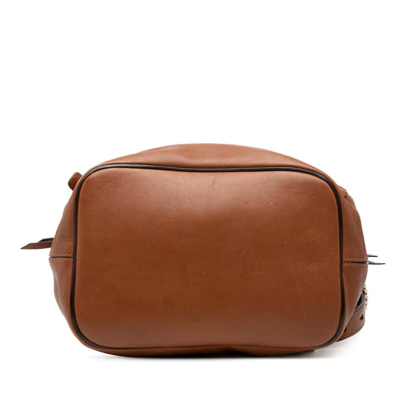 Chloé Medium Calfskin and Suede Faye Backpack Brown Leather Very good condition - Inside View