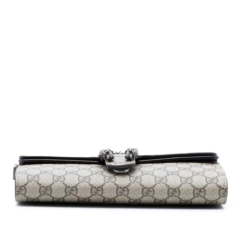 Gucci Small GG Supreme East West Dionysus Flap Bag Beige Very good condition - Inside View