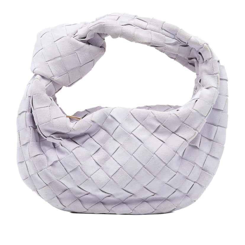 Bottega Veneta Mini Suede Intrecciato Jodie Purple Leather Very good condition - Front View